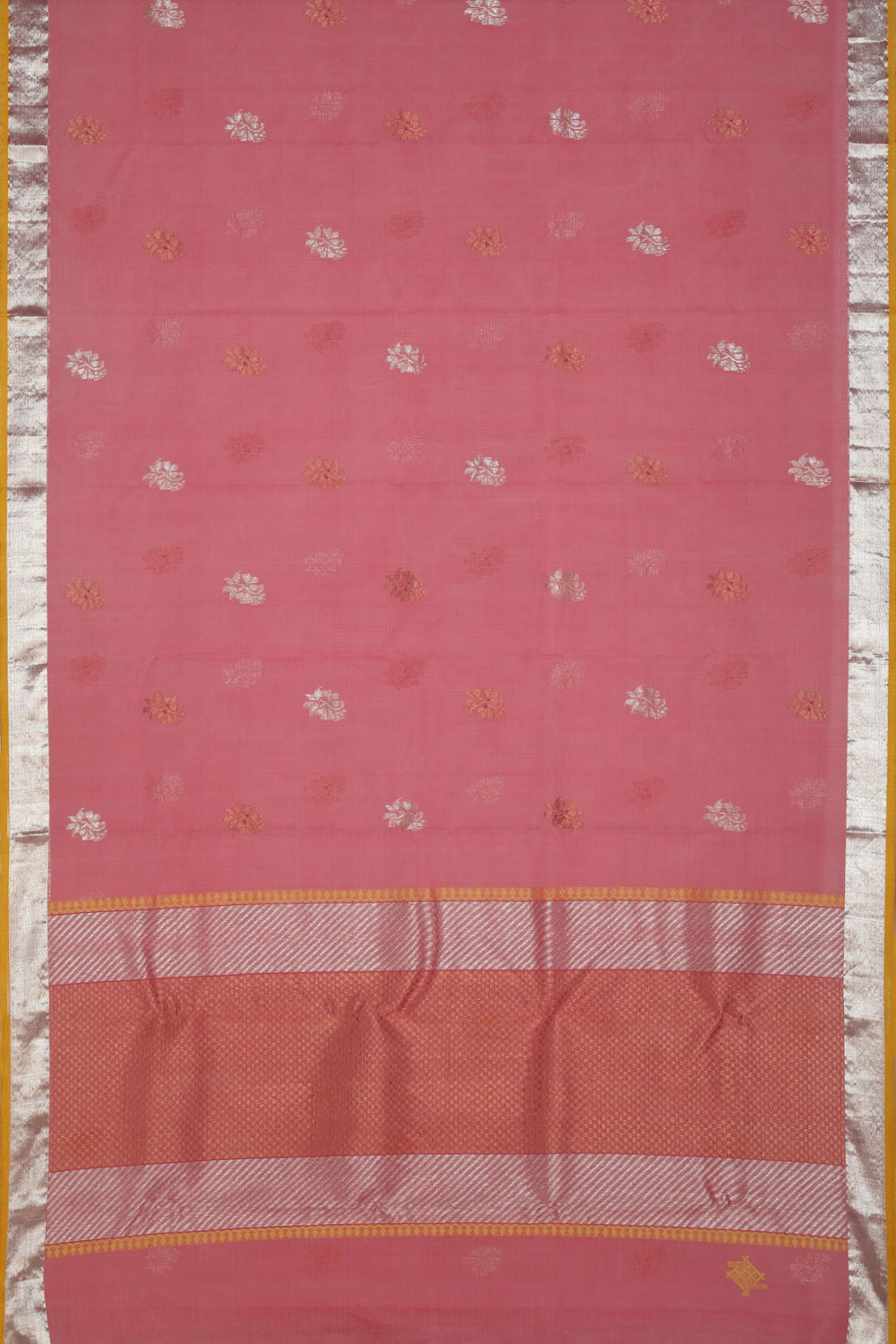 Collection of Kota Pink Saree With Silver Border in a gallery layout