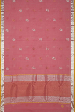 Collection of Kota Pink Saree With Silver Border in a gallery layout