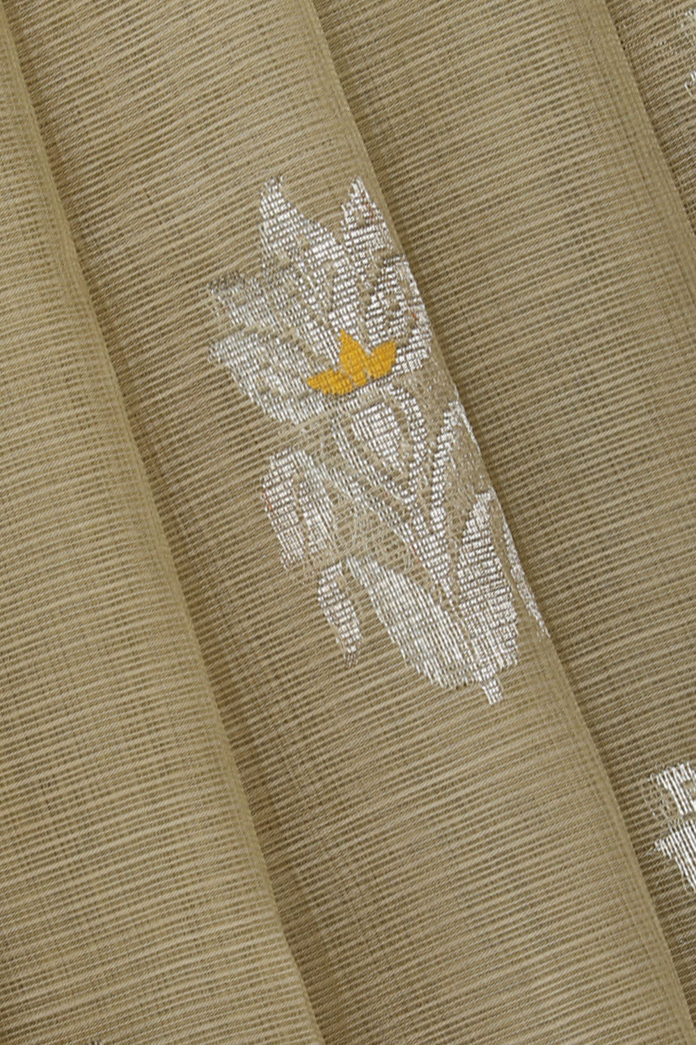 Kota Beige Saree With Silver Border