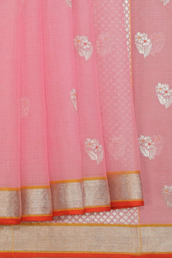 Collection of Kota Pink Saree With Silver Border in a gallery layout