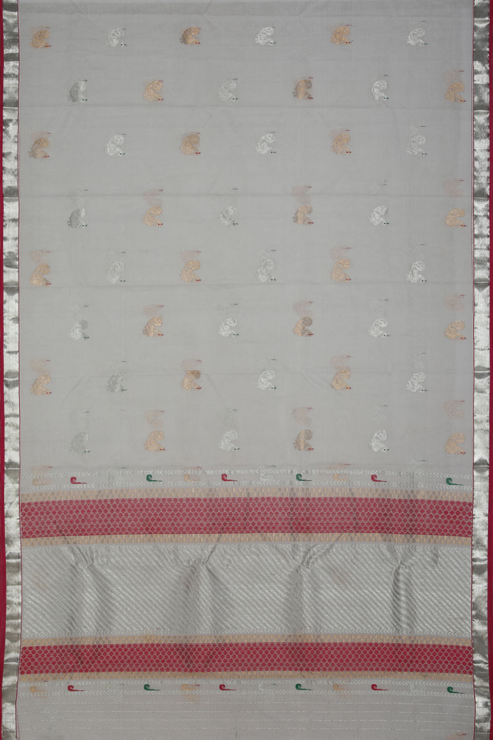 Collection of Kota White Saree With Silver Border in a gallery layout