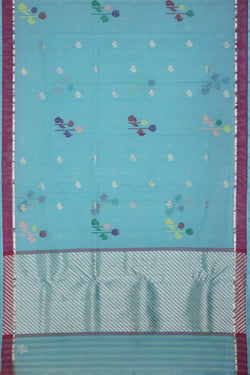 Collection of Kota Blue Saree With Silver Border in a gallery layout