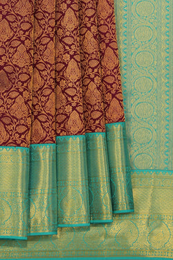 Collection of Kanchipattu Violet Saree in a gallery layout