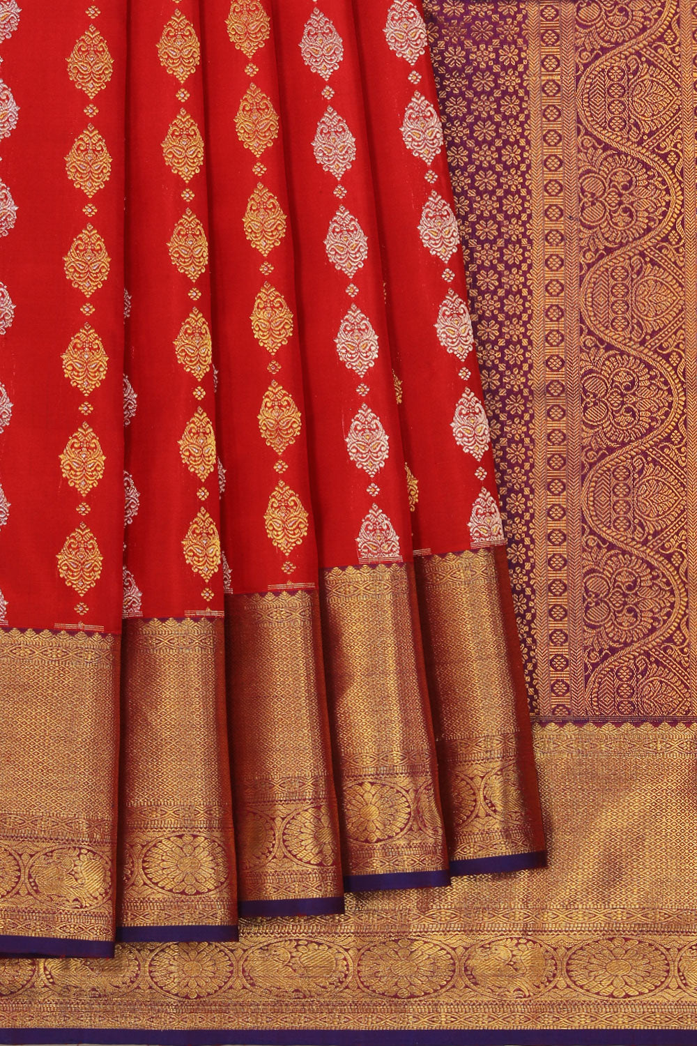 Collection of Kanchipattu Red Saree in a gallery layout