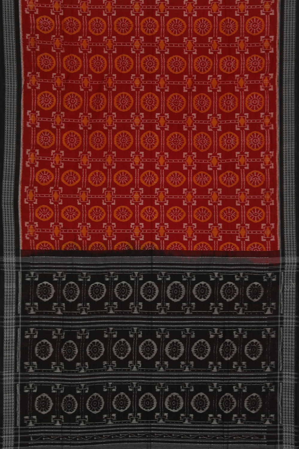 Collection of Sambalpuri Cotton Red Saree in a gallery layout