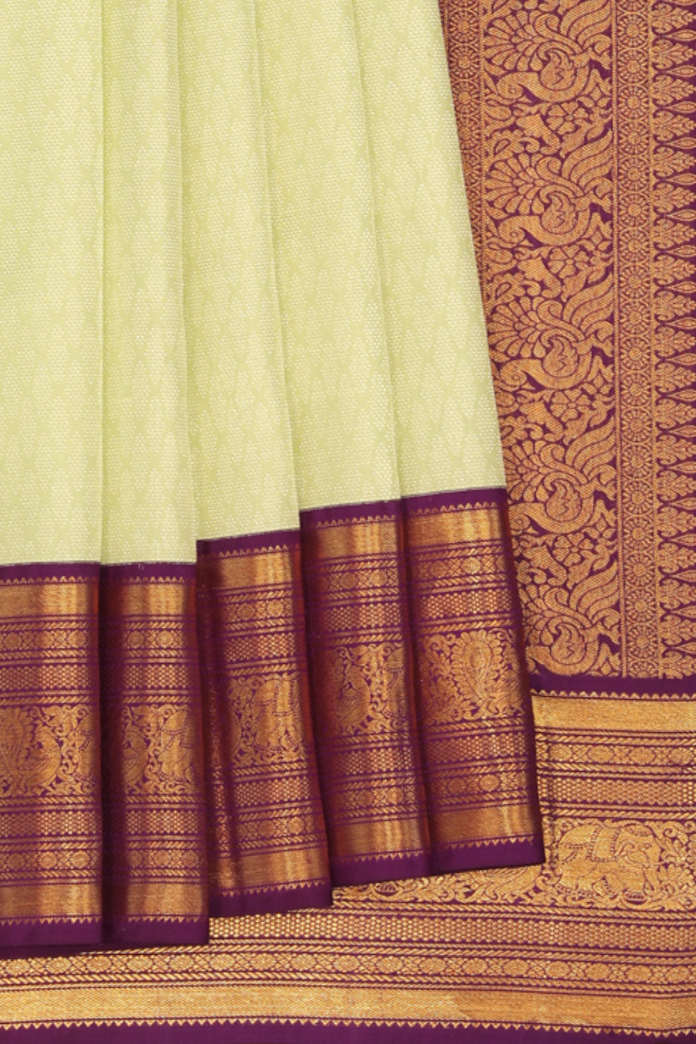 Kanchipattu Mint-Green Saree