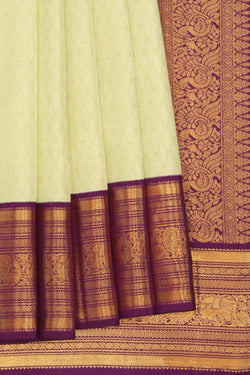 Collection of Kanchipattu Mint-Green Saree in a gallery layout