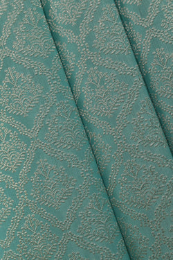 Collection of Kanchipattu Aqua-Blue Saree in a gallery layout