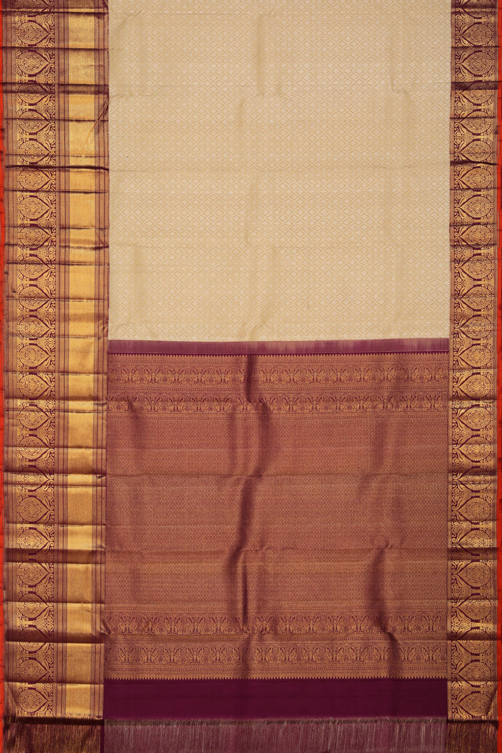 Collection of Kanchipattu Beige Saree in a gallery layout