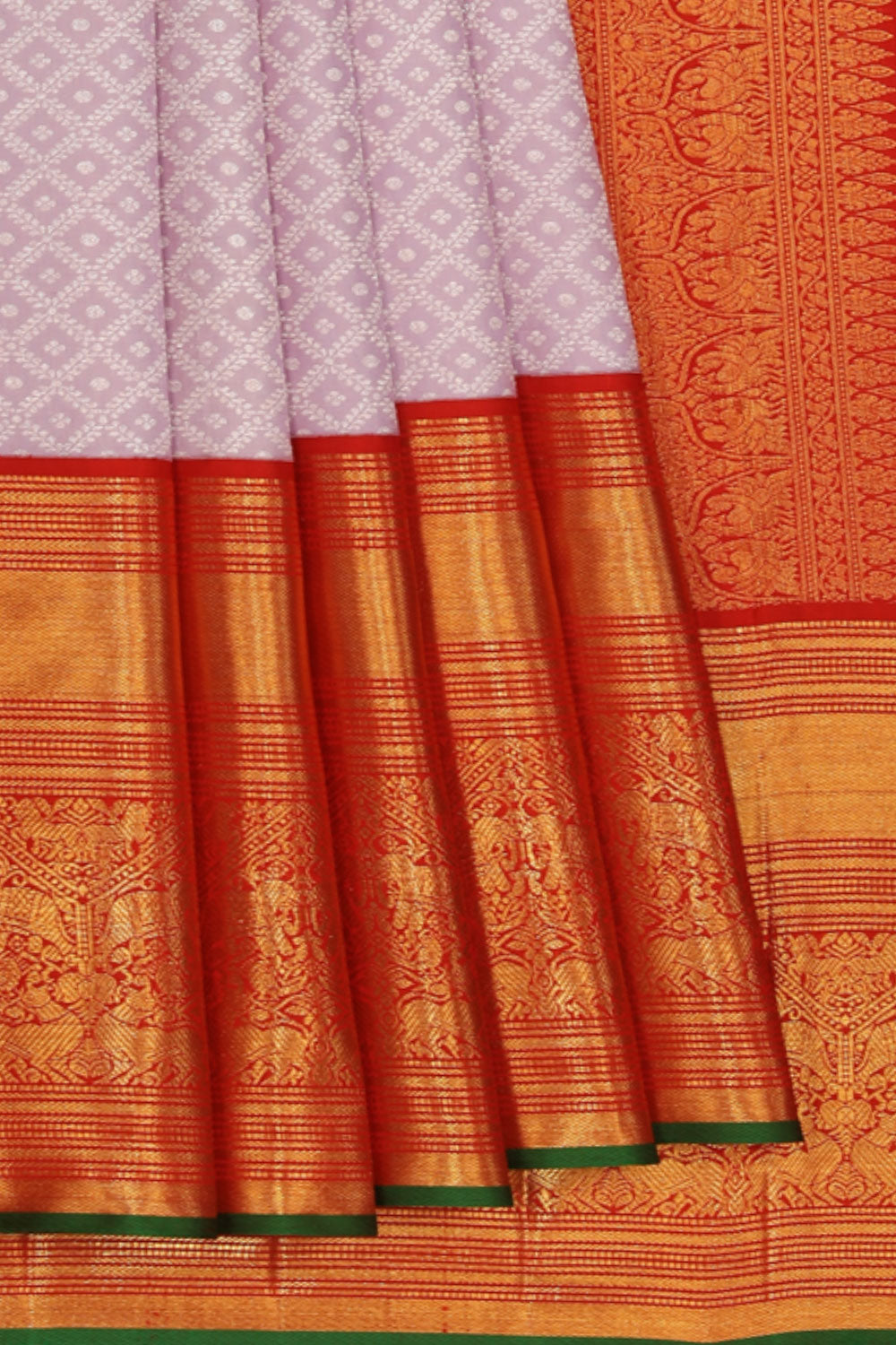 Collection of Kanchipattu Lavender-Purple Saree in a gallery layout