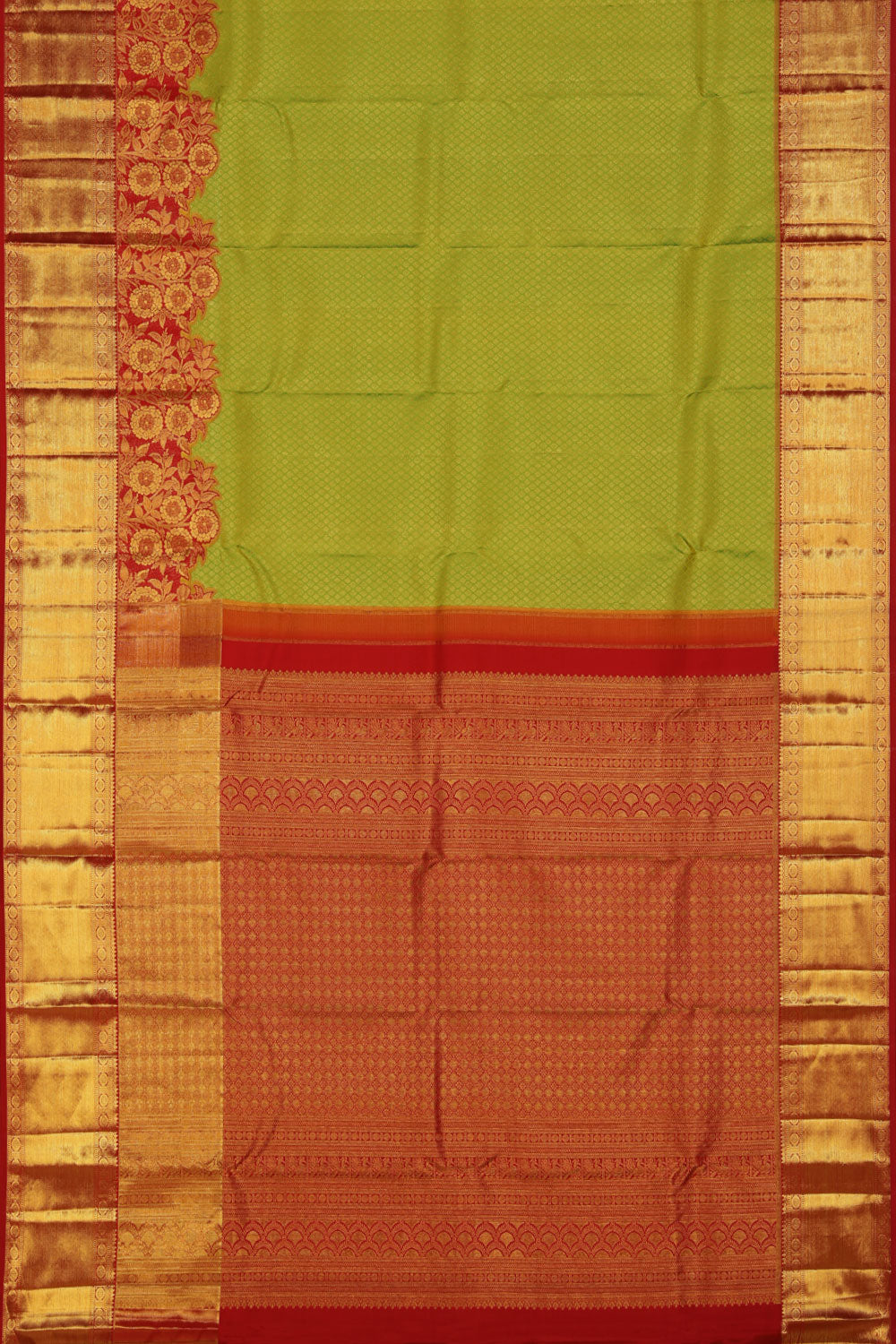 Collection of Kanchipattu Green Saree in a gallery layout