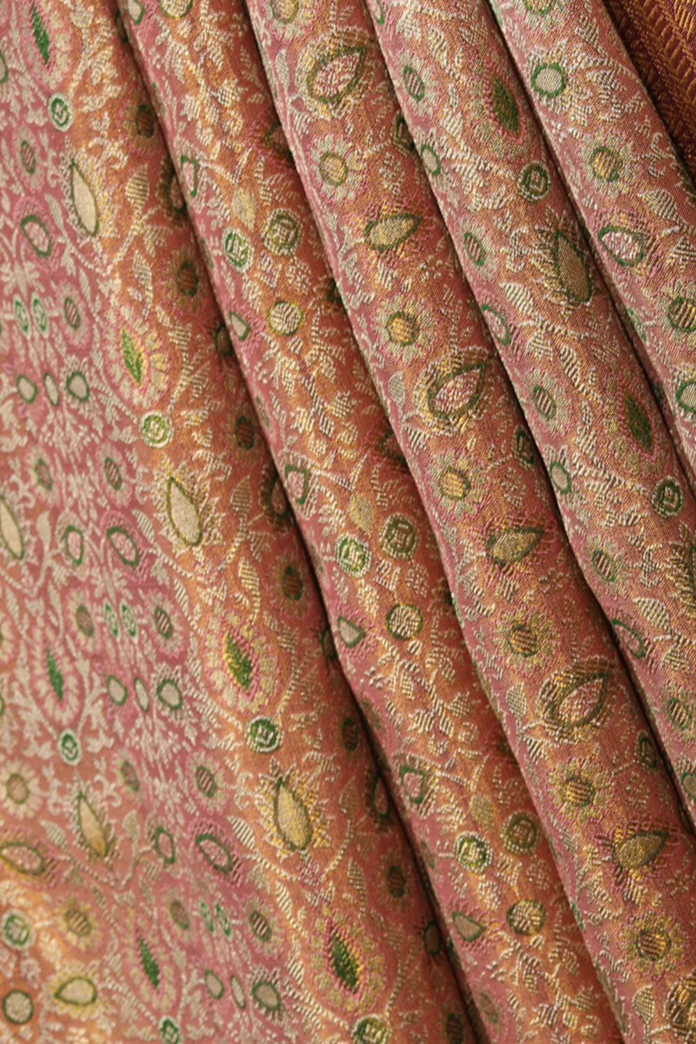 Image of Kanchipattu An Ethereal Gold-Peach Saree