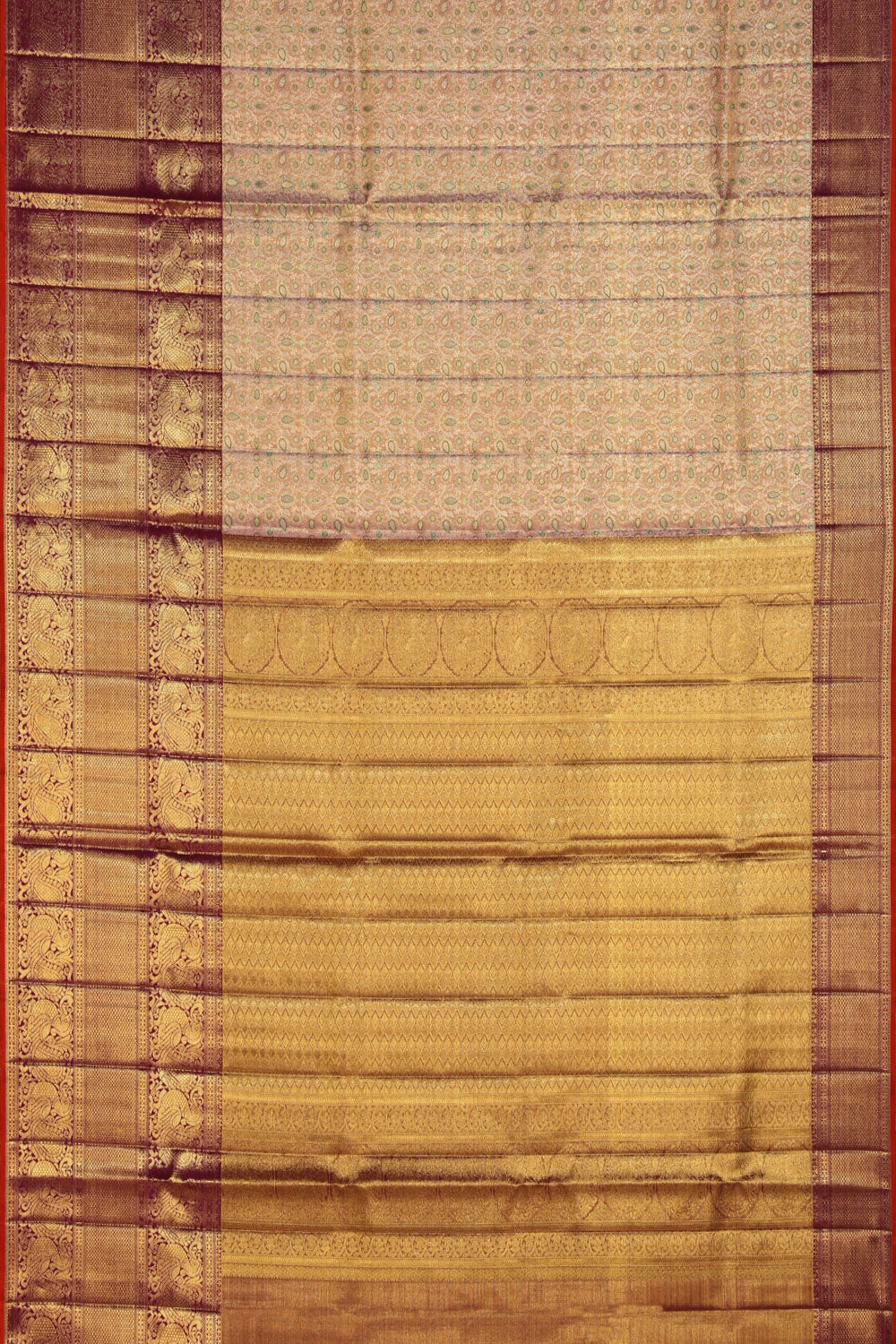 Collection of Kanchipattu An Ethereal Gold-Peach Saree in a gallery layout