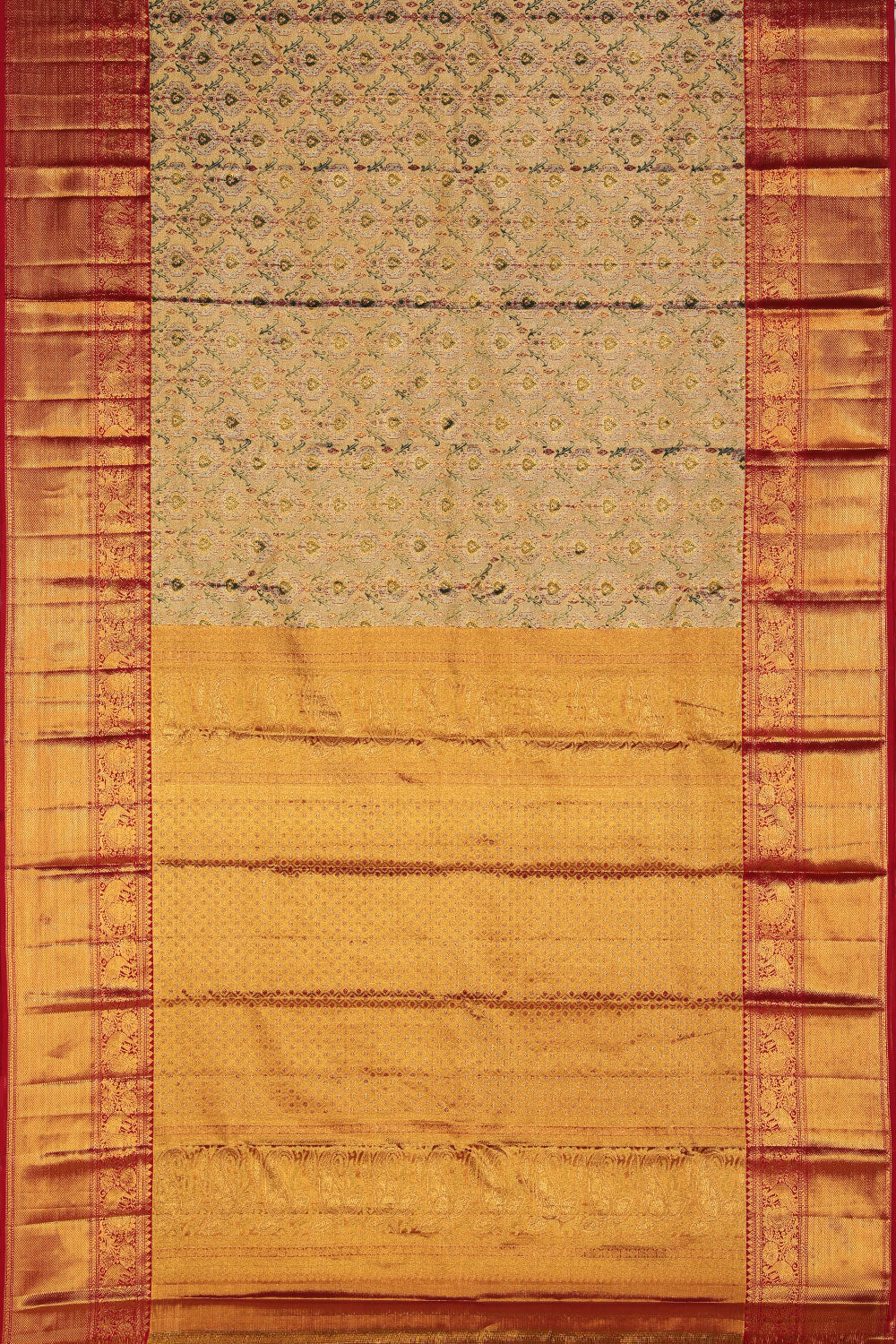 Collection of Kanchipattu Gold Saree in a gallery layout