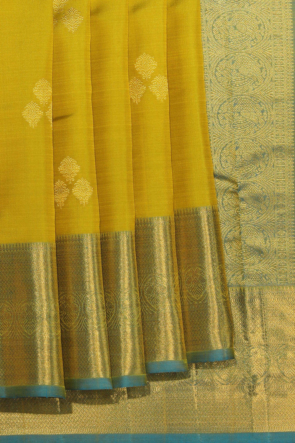 Collection of Kanchipattu Spring-Green Saree in a gallery layout