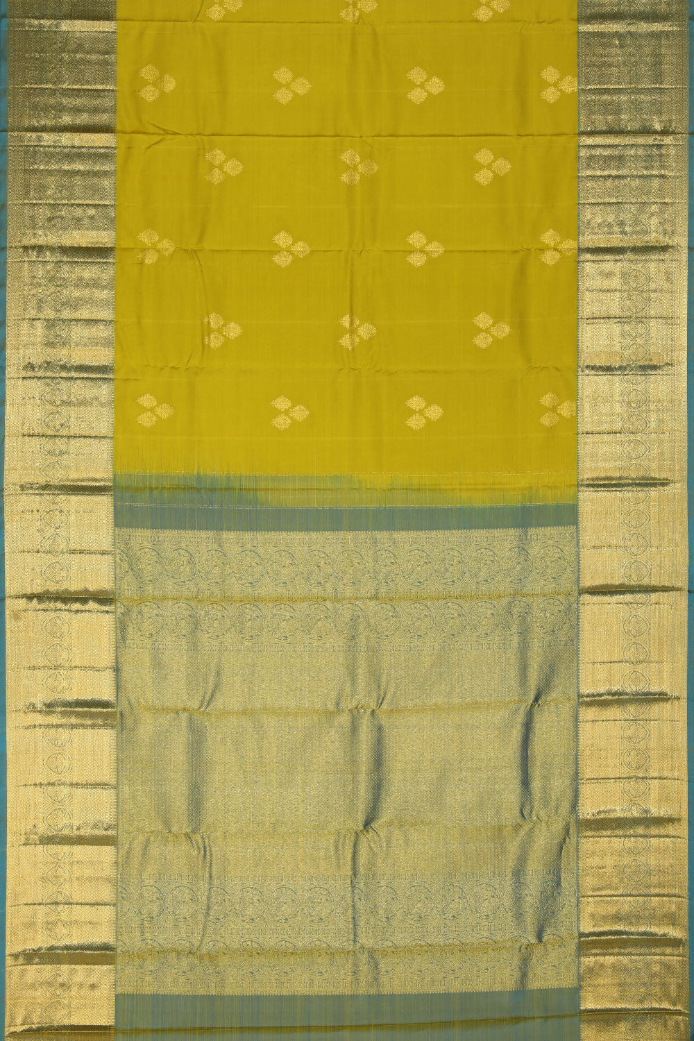 Collection of Kanchipattu Spring-Green Saree in a gallery layout