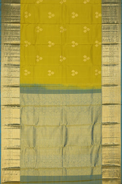 Collection of Kanchipattu Spring-Green Saree in a gallery layout