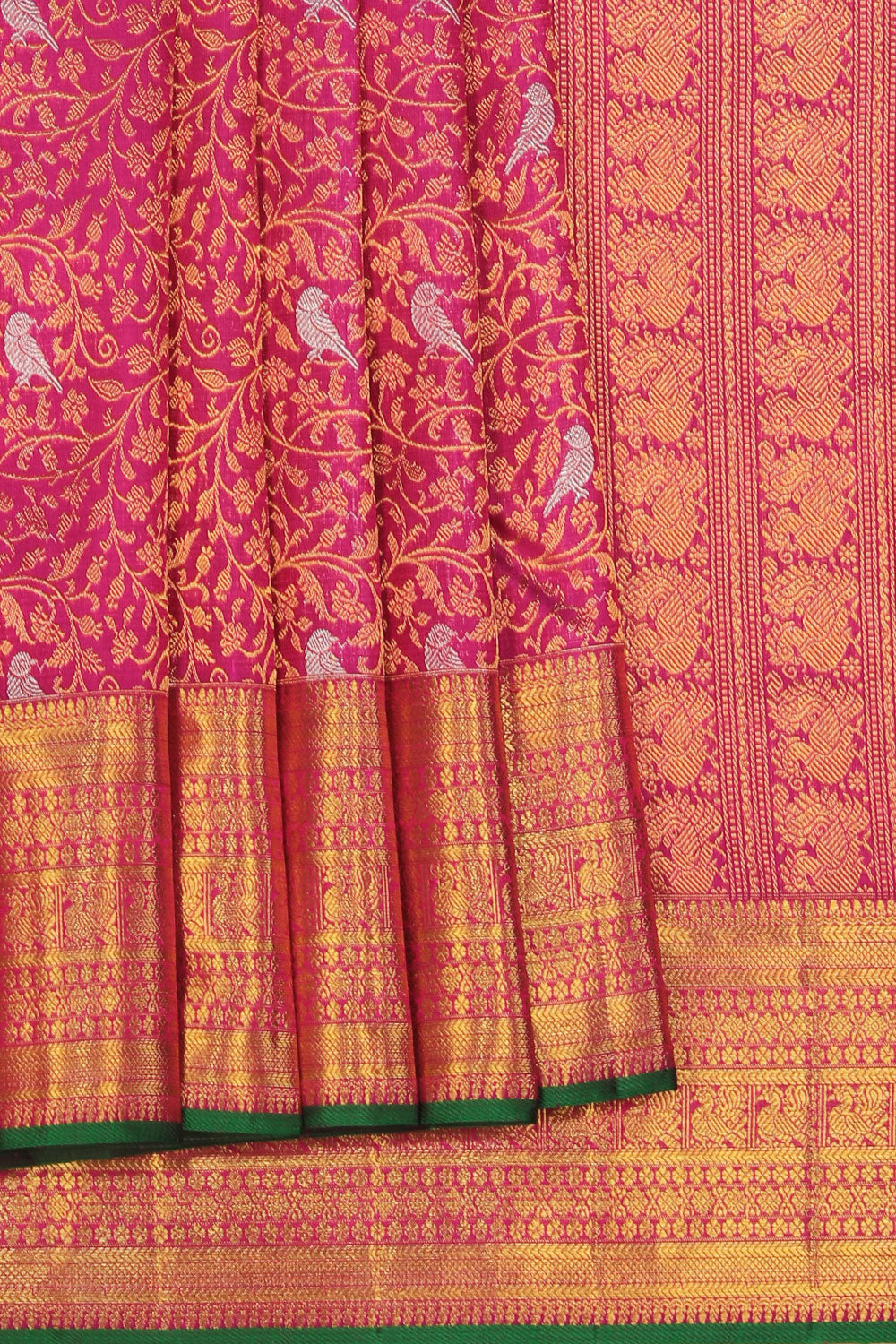 Kanchipattu Magenta-Pink Saree