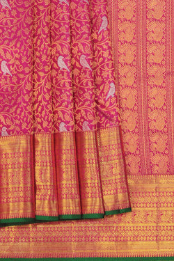 Collection of Kanchipattu Magenta-Pink Saree in a gallery layout