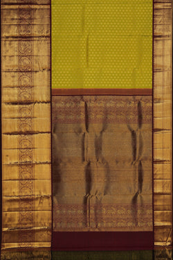 Collection of Kanchipattu Spring-Green Saree in a gallery layout