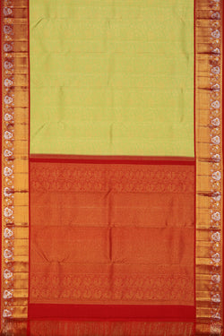 Collection of Kanchipattu Spring-Green Saree in a gallery layout