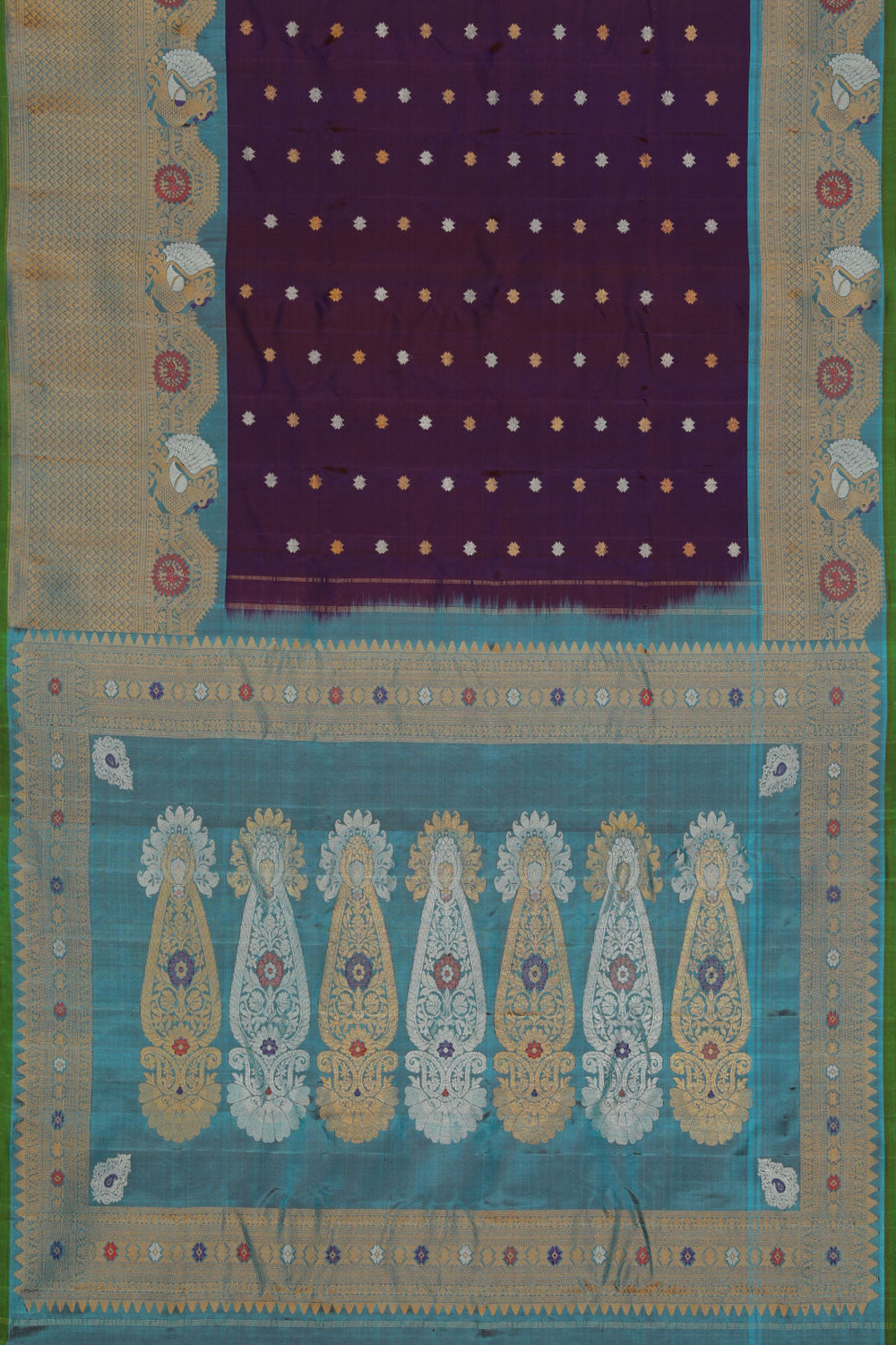 Collection of Gadwal-Silk Violet Saree in a gallery layout