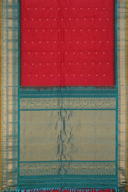 Collection of Gadwal Fuchsia-Pink Saree in a gallery layout