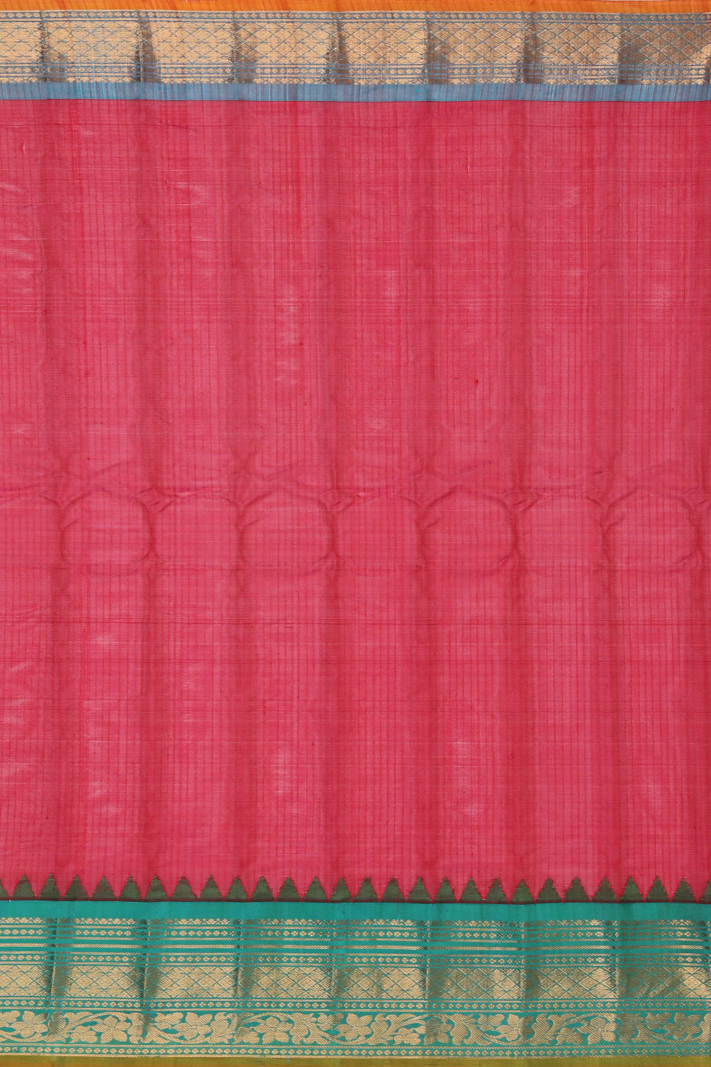 Collection of Gadwal Fuchsia-Pink Saree in a gallery layout