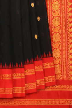 Collection of Gadwal Black Saree in a gallery layout