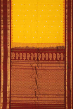 Collection of Gadwal Silk Yellow Saree in a gallery layout