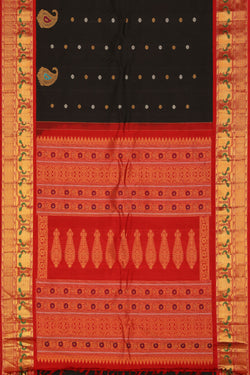 Collection of Gadwal Silk Black Saree in a gallery layout