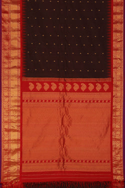 Collection of Gadwal Silk Coffee-Brown Saree in a gallery layout