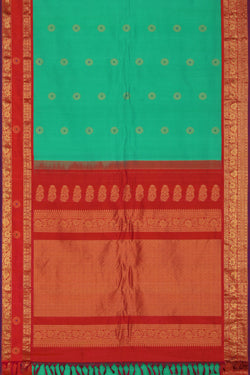 Collection of Gadwal Silk Green Saree in a gallery layout