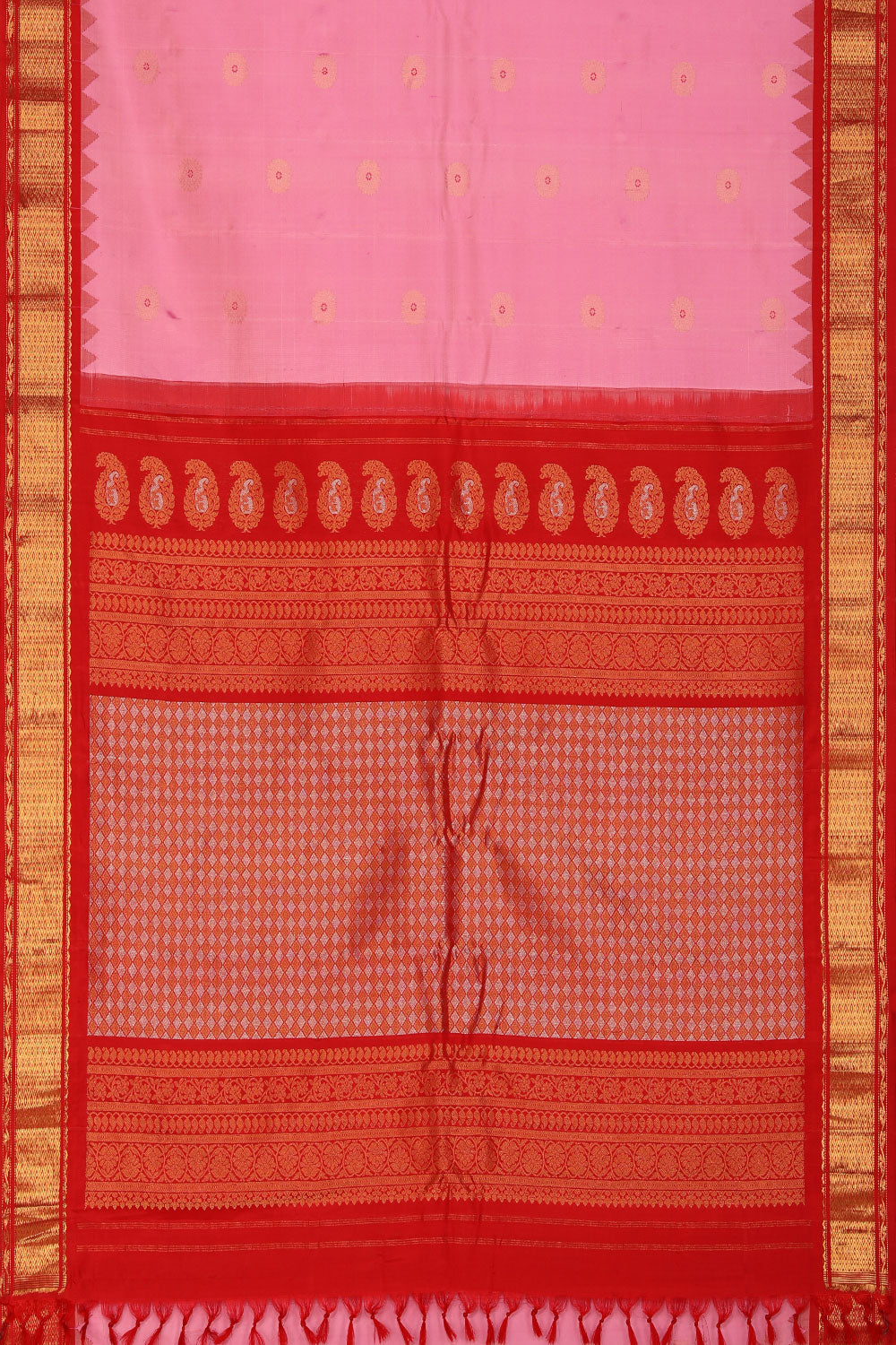 Image of Gadwal Silk Pink Saree