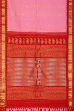 Collection of Gadwal Silk Pink Saree in a gallery layout