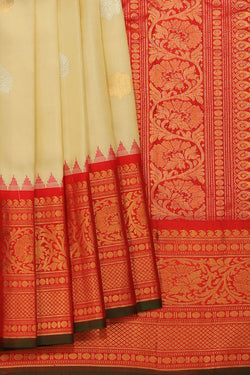 Collection of Gadwal Beige Saree in a gallery layout