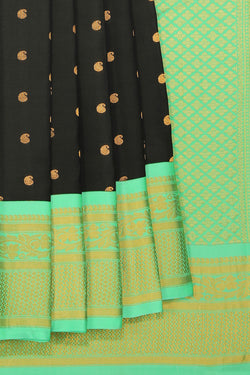 Collection of Gadwal Silk Black Saree in a gallery layout