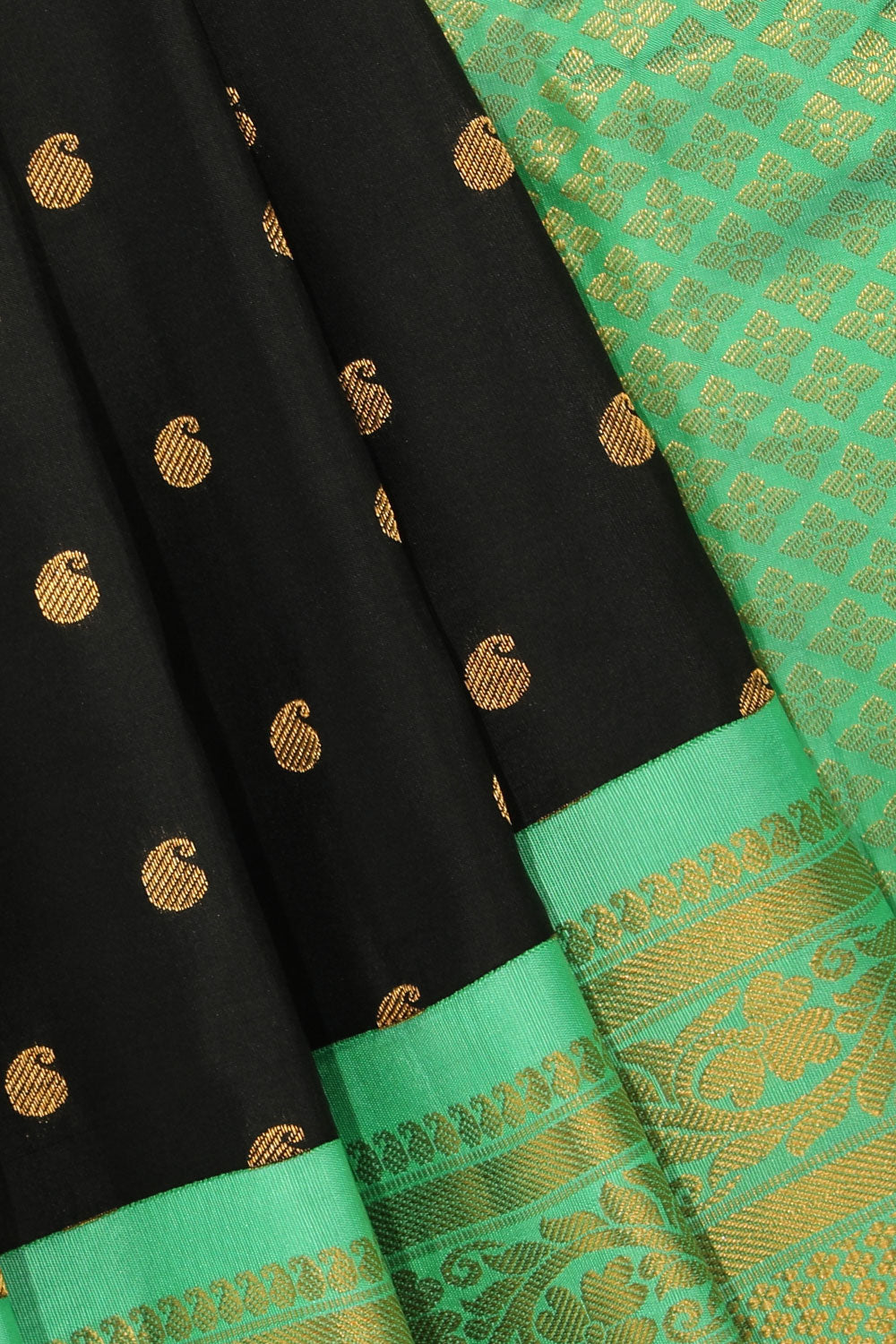 Collection of Gadwal Silk Black Saree in a gallery layout