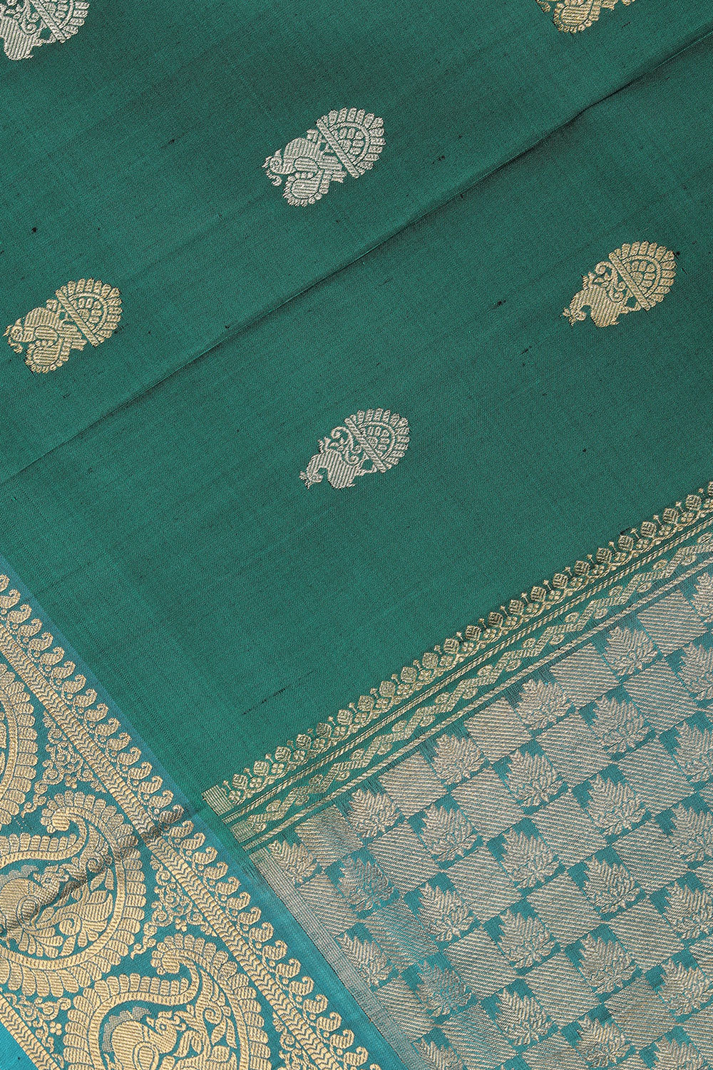 Gadwal Teal-Green Dupatta