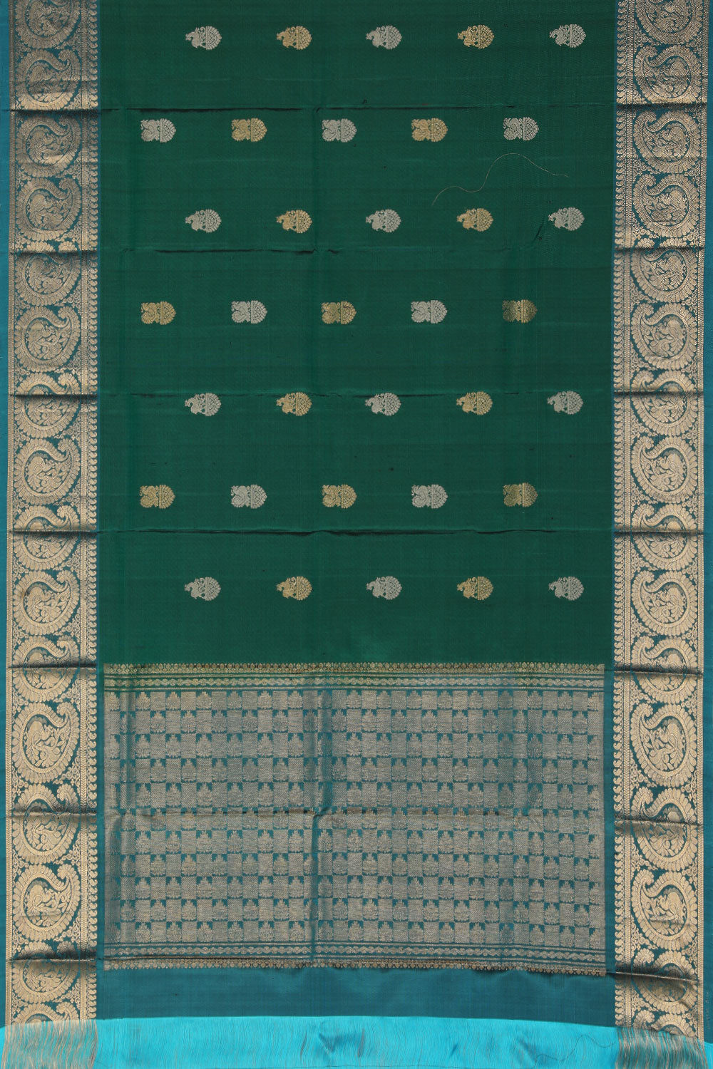 Gadwal Teal-Green Dupatta