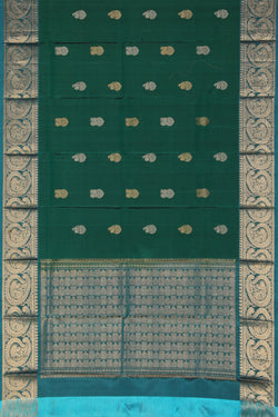 Image of Gadwal Teal-Green Dupatta