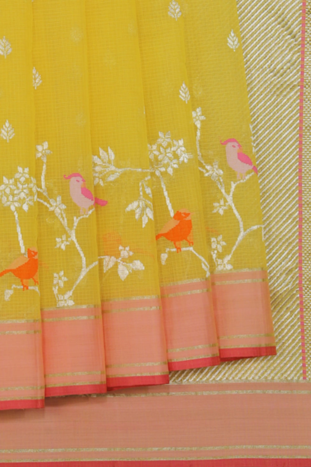 Collection of Kota Lime-Yellow Saree in a gallery layout