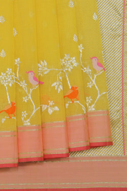 Collection of Kota Lime-Yellow Saree in a gallery layout