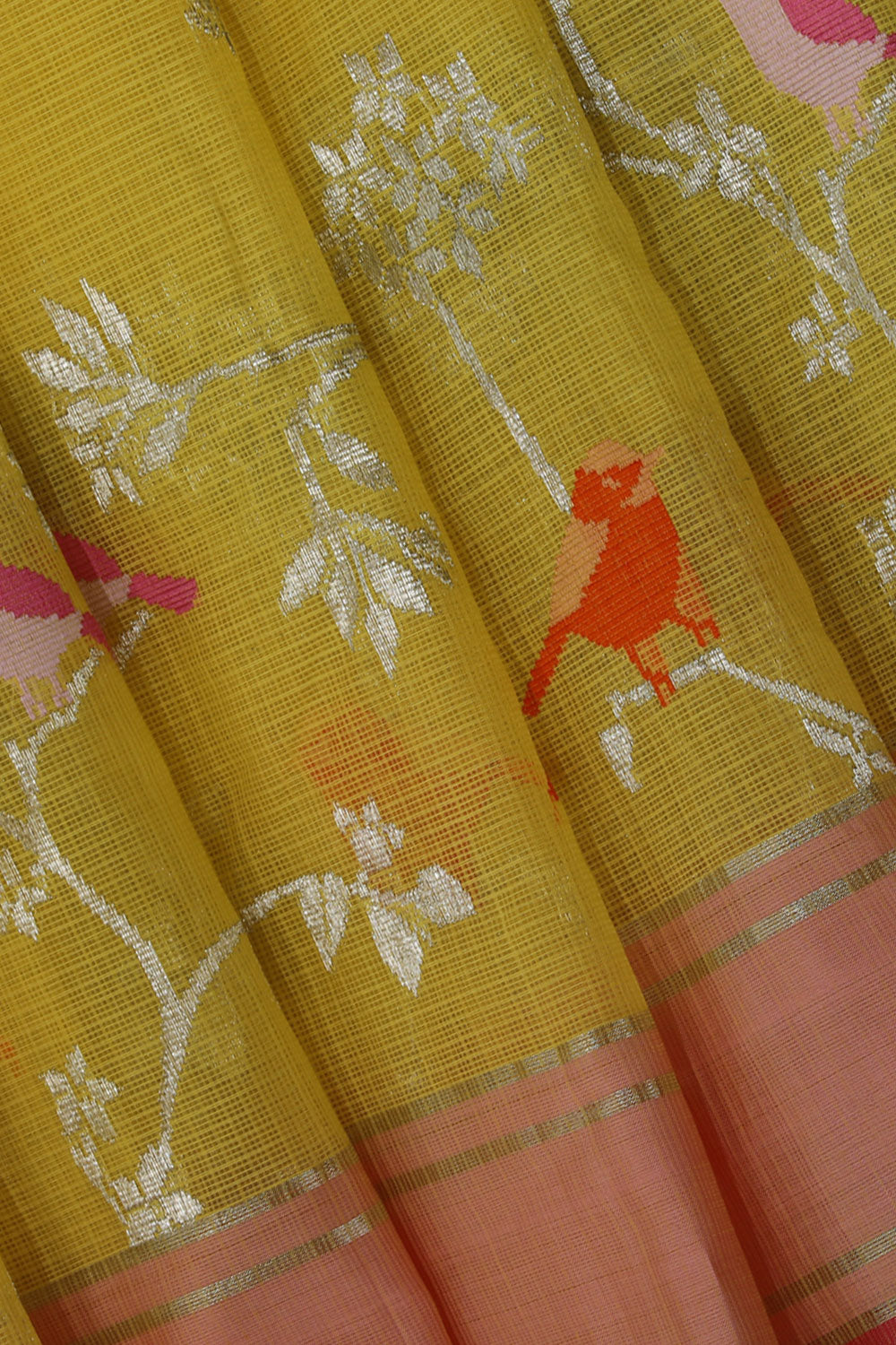 Collection of Kota Lime-Yellow Saree in a gallery layout