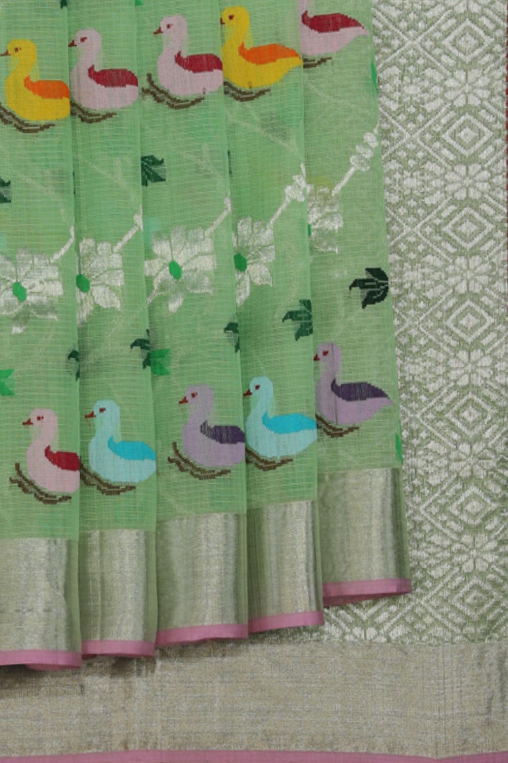 Collection of Kota Aqua-Green Saree in a gallery layout