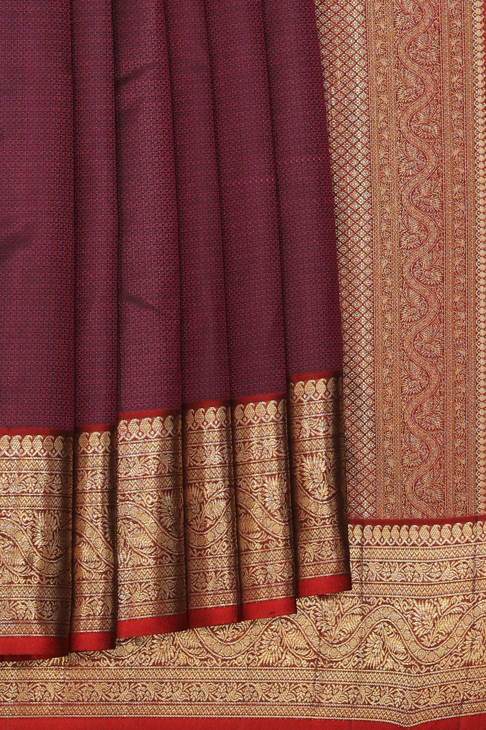 Collection of Arani-Silk Violet Saree in a gallery layout