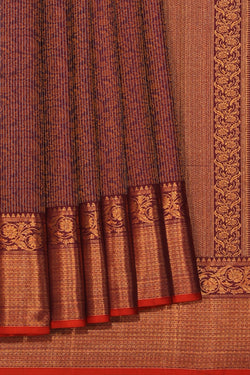 Collection of Arani-Silk Violet Saree in a gallery layout