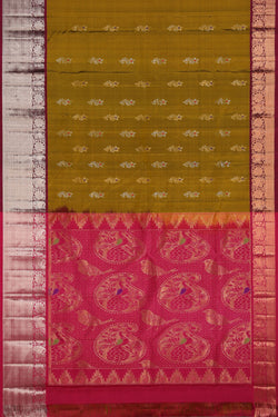 Collection of Simple Yet Elegant Soft-Silk Moss-Green Saree in a gallery layout