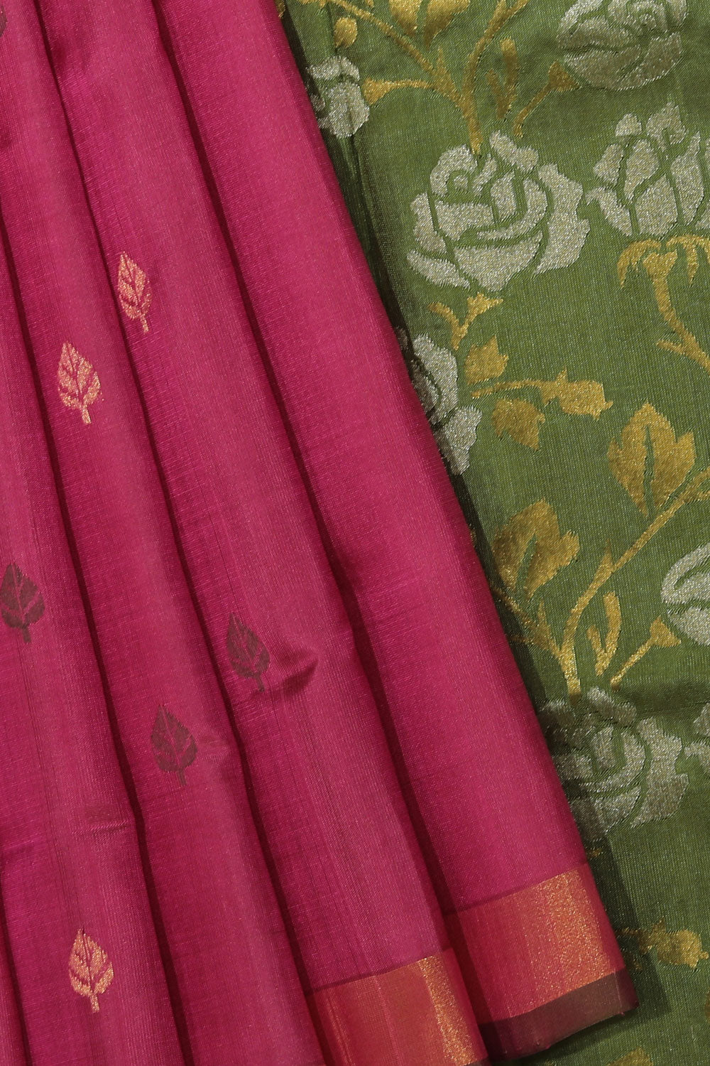 Collection of Uppada Silk Plum-Pink Saree in a gallery layout