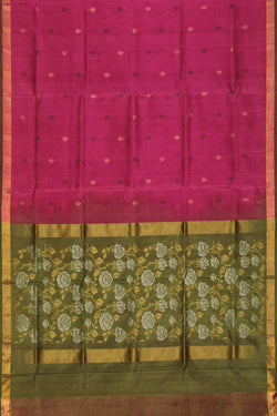 Collection of Uppada Silk Plum-Pink Saree in a gallery layout